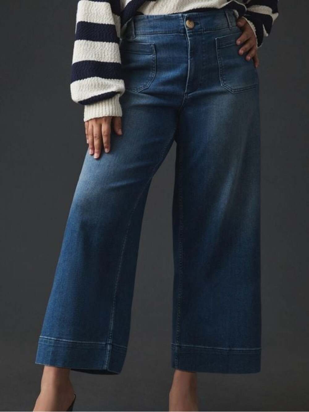 The Denim Colette Cropped Wide-Leg Jeans
Anthropologie
